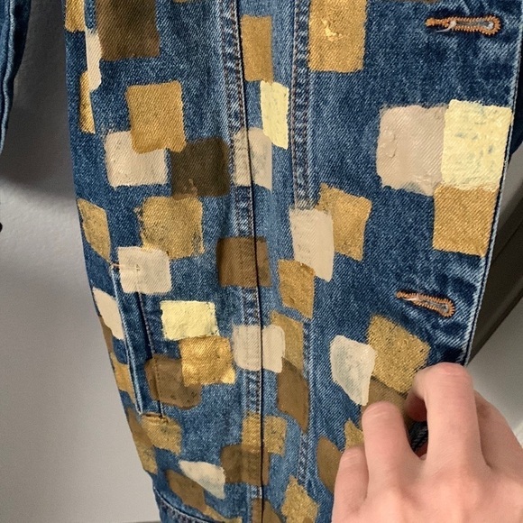 Love, Fire Long Distressed Ripped Denim Jean Jacket - Picture 5 of 16